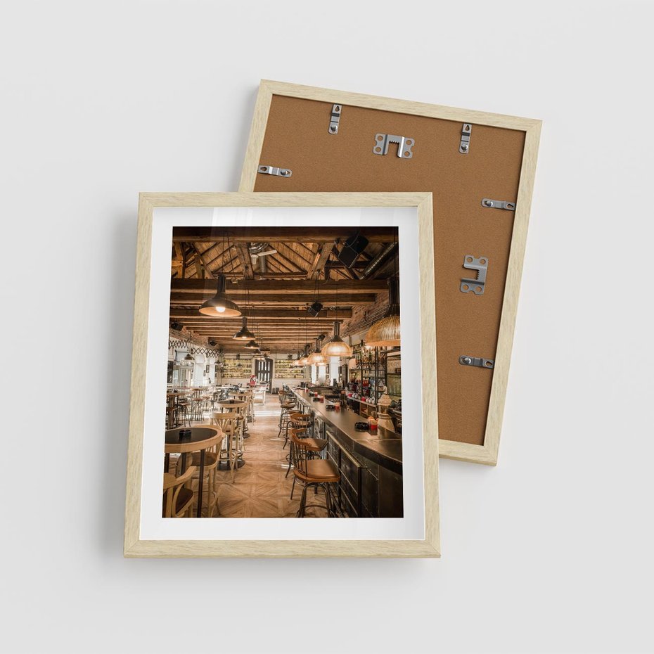 Plakat w ramie 40x50 - Smak i styl - restauracja, architektura - rama drewno