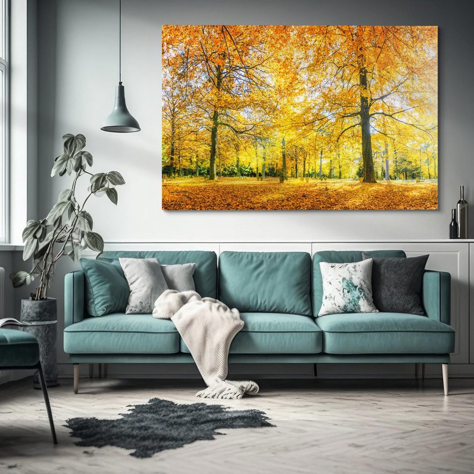 Obraz na płótnie 120x80 - Jesień w Lesie: Urok Lasu - jesień, las