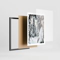 Plakat w ramie 50x70 - Drzewa pod Śniegiem - zima las, drzewa pod śniegiem - rama czarna
