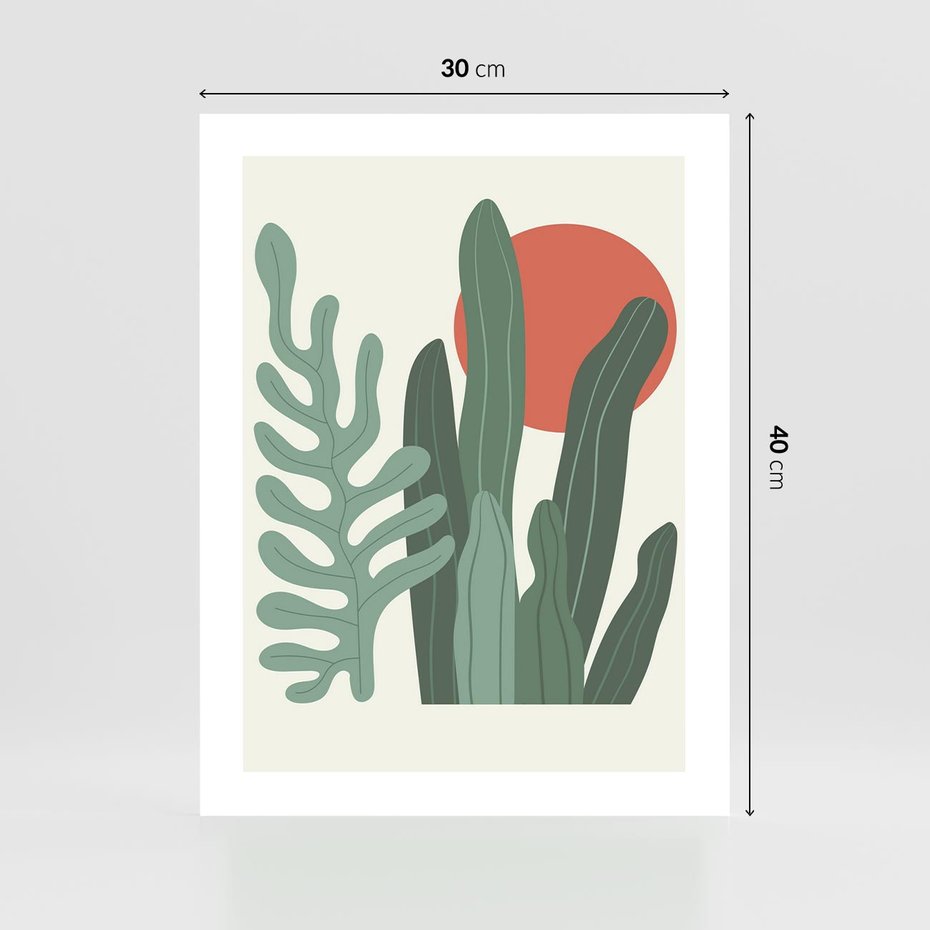 Plakat bez ramy 30x40 - Graficzna Harmonia: Liście i Rośliny na Plakacie - liście, grafika