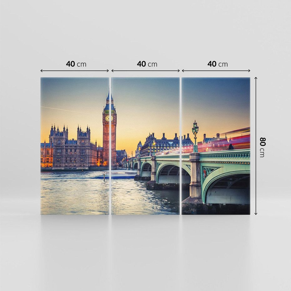 Obraz na płótnie 120x80 - Magiczny Londyn: Tamiza i Big Ben - Londyn, Tamiza