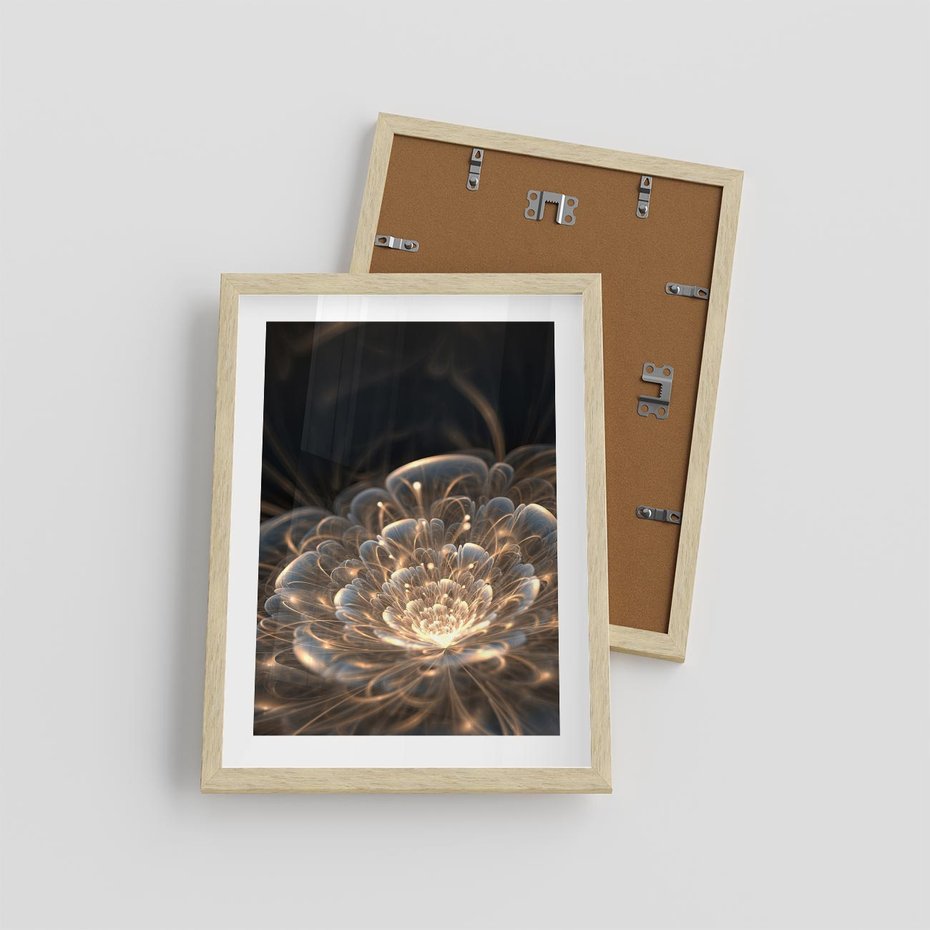 Plakat w ramie 30x40 - Nowoczesny Kwiat - kwiat, nowoczesny - rama drewno