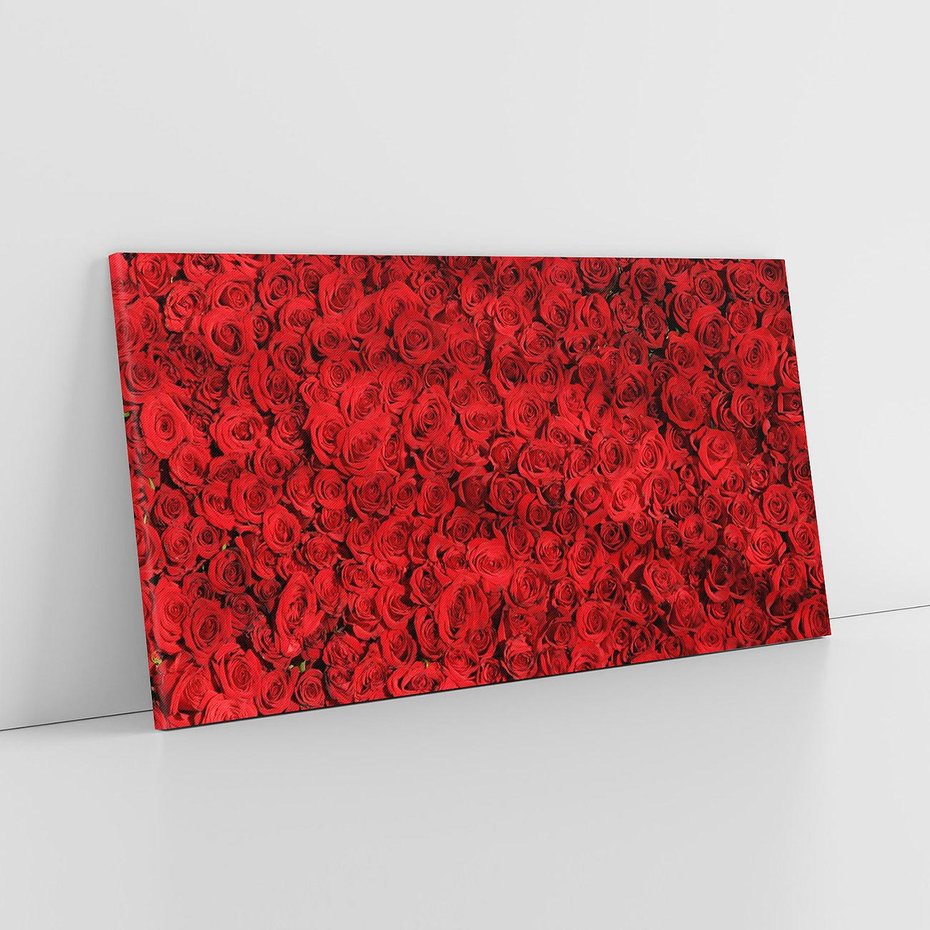 Obraz na płótnie 120x60 - Czerwona Pasja - czerwone, róże
