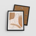 Plakat w ramie 40x50 - Sztuka Prostoty - kobieta, szkic - rama czarna