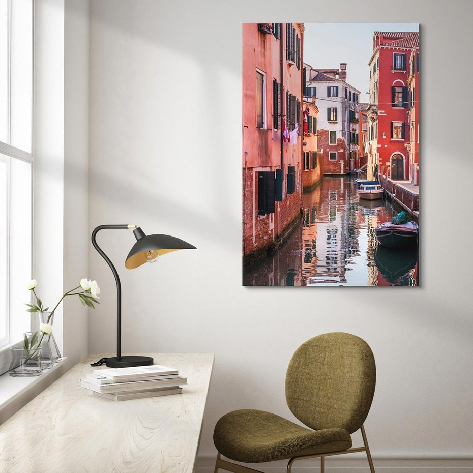 Obraz na płótnie 80x120 - Przejażdżka gondolą przez Wenecję - Wenecja, kanały