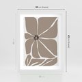 Plakat w ramie 30x40 - Złudne Zmysły - abstrakcyjny kwiat, beże i brązy - rama biała