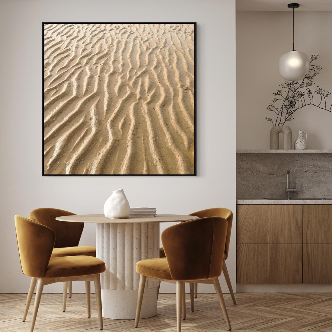 Obraz w ramie 50x50 - Piasek i Nieskończoność - pustynia, piasek - rama czarna
