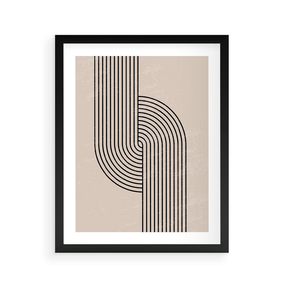 Plakat w ramie 40x50 - Puls Abstrakcji - abstrakcyjne linie, geometria - rama czarna