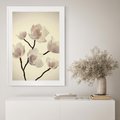 Plakat w ramie 30x40 - Elegancja Natury - magnolia, białe - rama biała