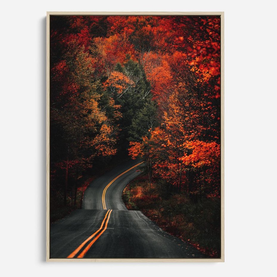 Obraz w ramie 80x120 - Jesienne Podróżowanie - fotografia, jesień - rama drewno