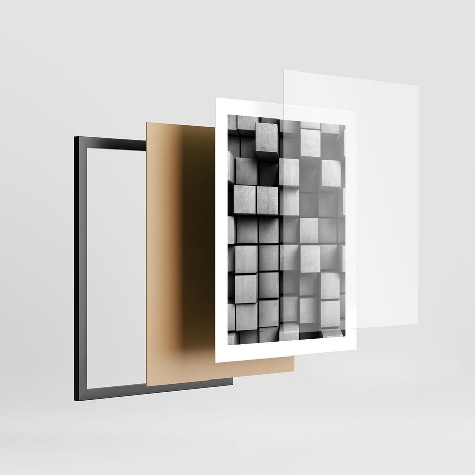 Plakat w ramie 30x40 - Geometryczne Elegancje - nowoczesny, geometryczny - rama czarna