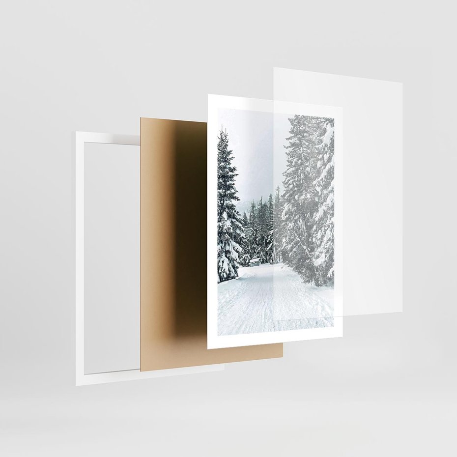 Plakat w ramie 50x70 - Magia Zimy na Obrazie - las, zima - rama biała