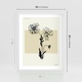 Plakat w ramie 40x50 - Kwiatowe Płótno - kwiaty, typografia - rama biała