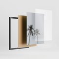 Zestaw obrazy w ramie 40x50 galeria - Plaża, palmy, relaks, typografia - rama czarna