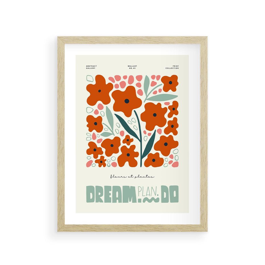 Plakat w ramie 30x40 - Abstrakcyjne Spektrum - kwiaty, abstrakcja - rama drewno