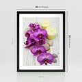 Plakat w ramie 40x50 - Relaksujące spa w otoczeniu orchidei - spa, świece - rama czarna