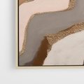 Obraz w ramie 120x80 - Płynne Fale - abstrakcja, neutralne kolory - rama drewno