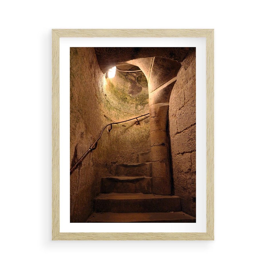 Plakat w ramie 50x70 - Perspektywa uliczki - uliczka, perspektywa - rama drewno