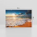 Obraz na płótnie 70x50 - Zachód słońca nad plażą - zachód słońca,