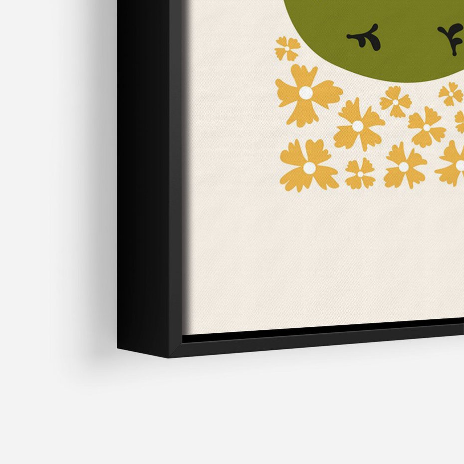 Obraz w ramie 50x70 - Wewnętrzne Fale - nowoczesny plakat, kobieta otoczona liśćmi - rama czarna