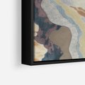 Obraz w ramie 50x50 - Melancholijne oddechy pędzla - abstrakcyjne formy, zgaszone kolory - rama czarna