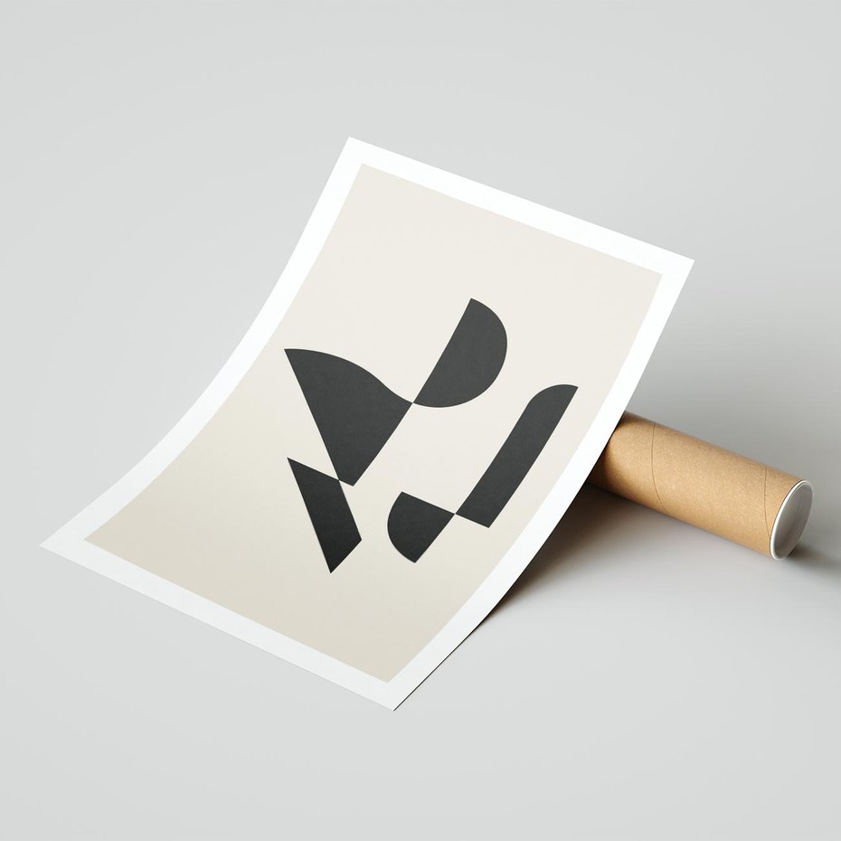 Plakat bez ramy 40x50 - Rozkwitająca Abstrakcja - abstrakcyjne geometryczne kształty, minimalizm