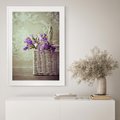 Plakat bez ramy 21x30 - Kwiatowy koszyk - kwiaty, koszyk
