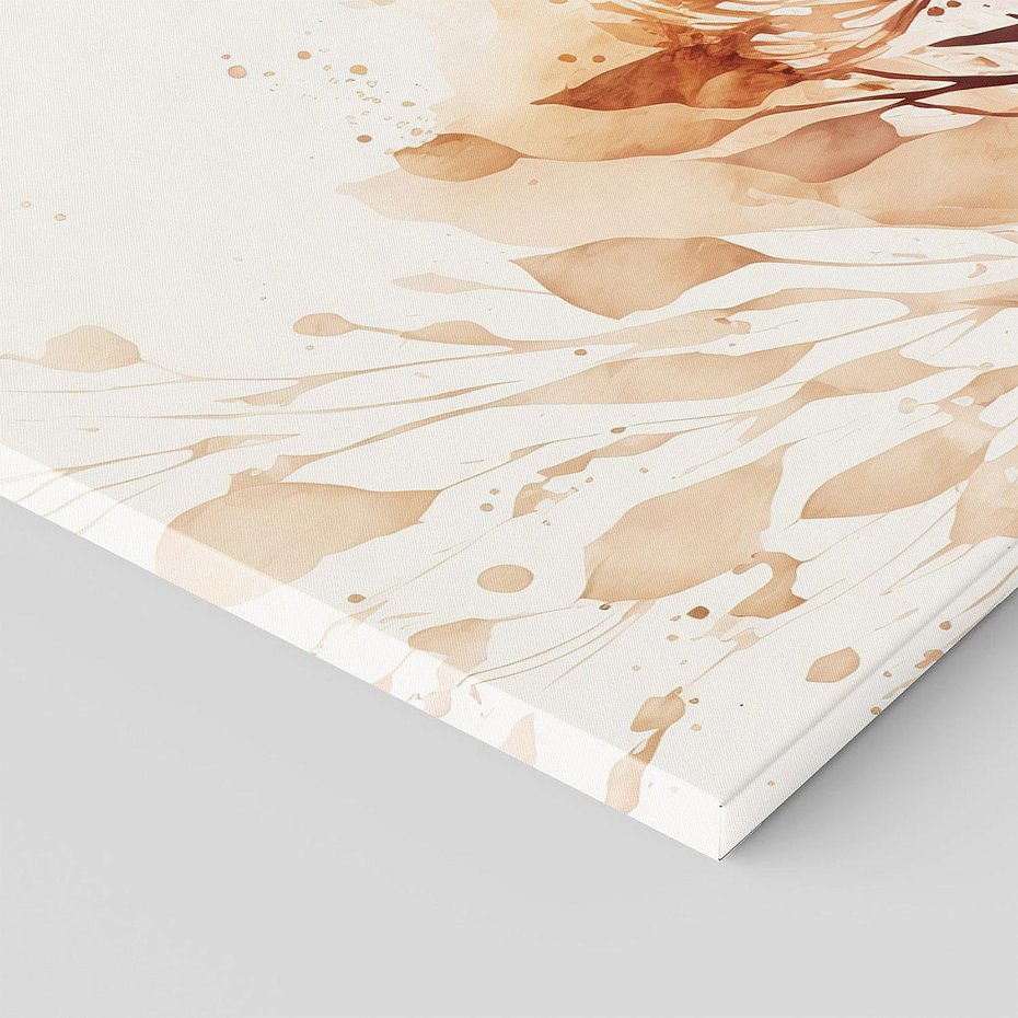 Obraz na płótnie 120x40 - Nostalgiczne tańce pędzla - akwarelowe kwiaty, gałęzie