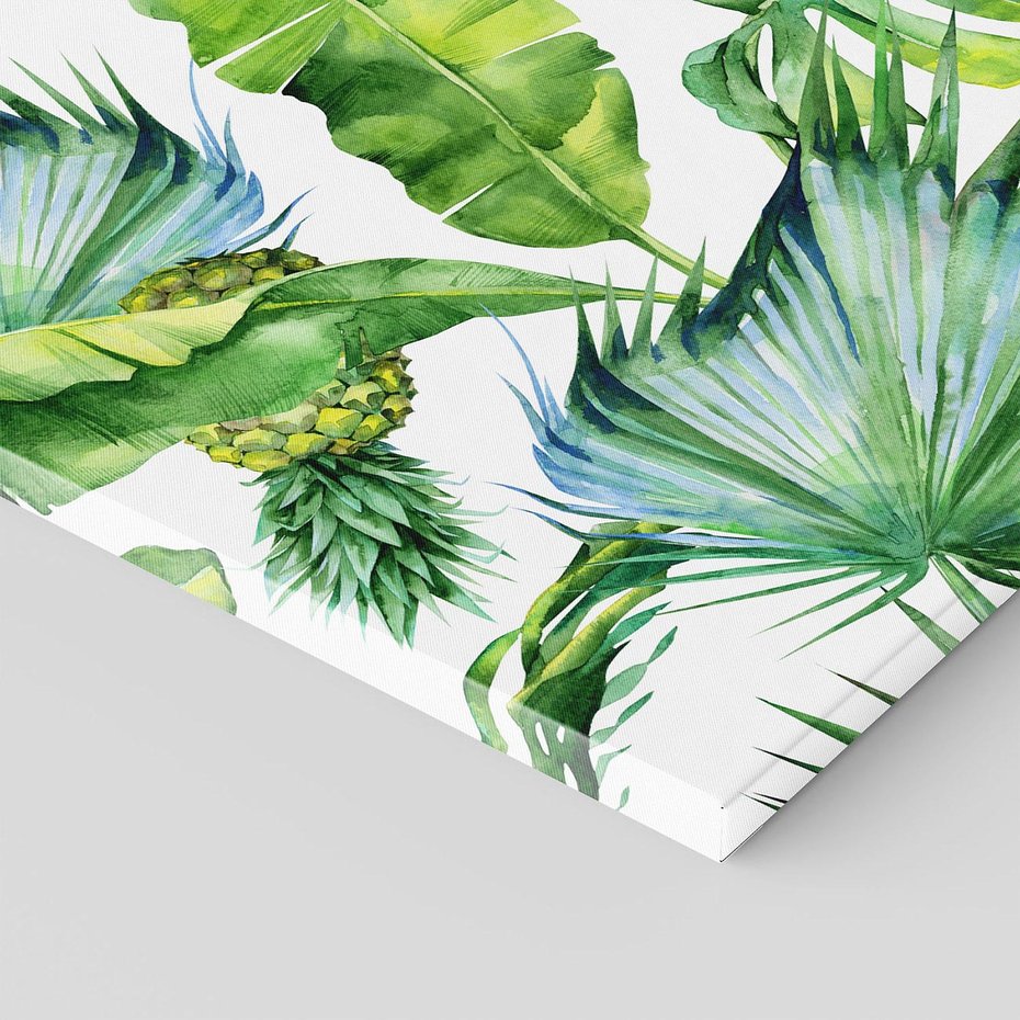 Obraz na płótnie 70x70 - Oaza Natury - liście, tropikalne