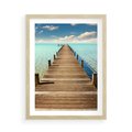 Plakat w ramie 50x70 - Pomost nad morską przestrzenią - pomost, morze - rama drewno