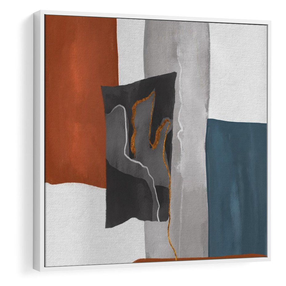 Obraz w ramie 50x50 - Nowoczesna geometria - nowoczesny, geometryczny - rama biała
