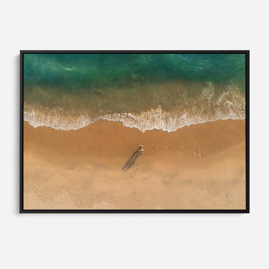 Obraz w ramie 70x50 - Oaza Relaksu - plaża, morze - rama czarna