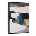 Obraz w ramie 70x100 - Turkusowe Maźnięcia - obraz, abstrakcja - rama czarna