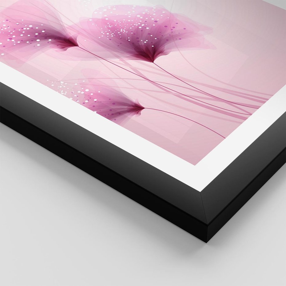 Plakat w ramie 30x40 - Akwarelowe Kwiaty w Pastelach - kwiaty, akwarelowe - rama czarna