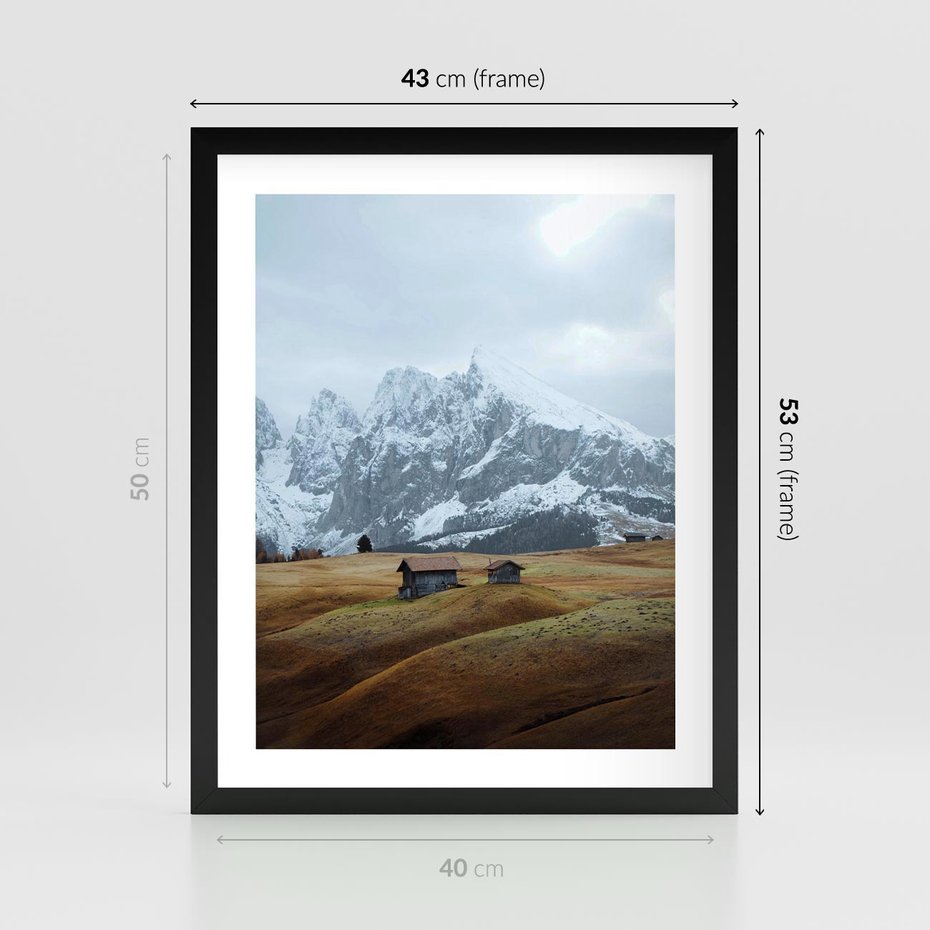 Plakat w ramie 40x50 - Odkryj Ich Urok - góry, skandynawia - rama czarna