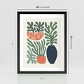 Plakat w ramie 40x50 - Abstrakcyjne Roślinne Formy - nowoczesna grafika, rośliny - rama czarna