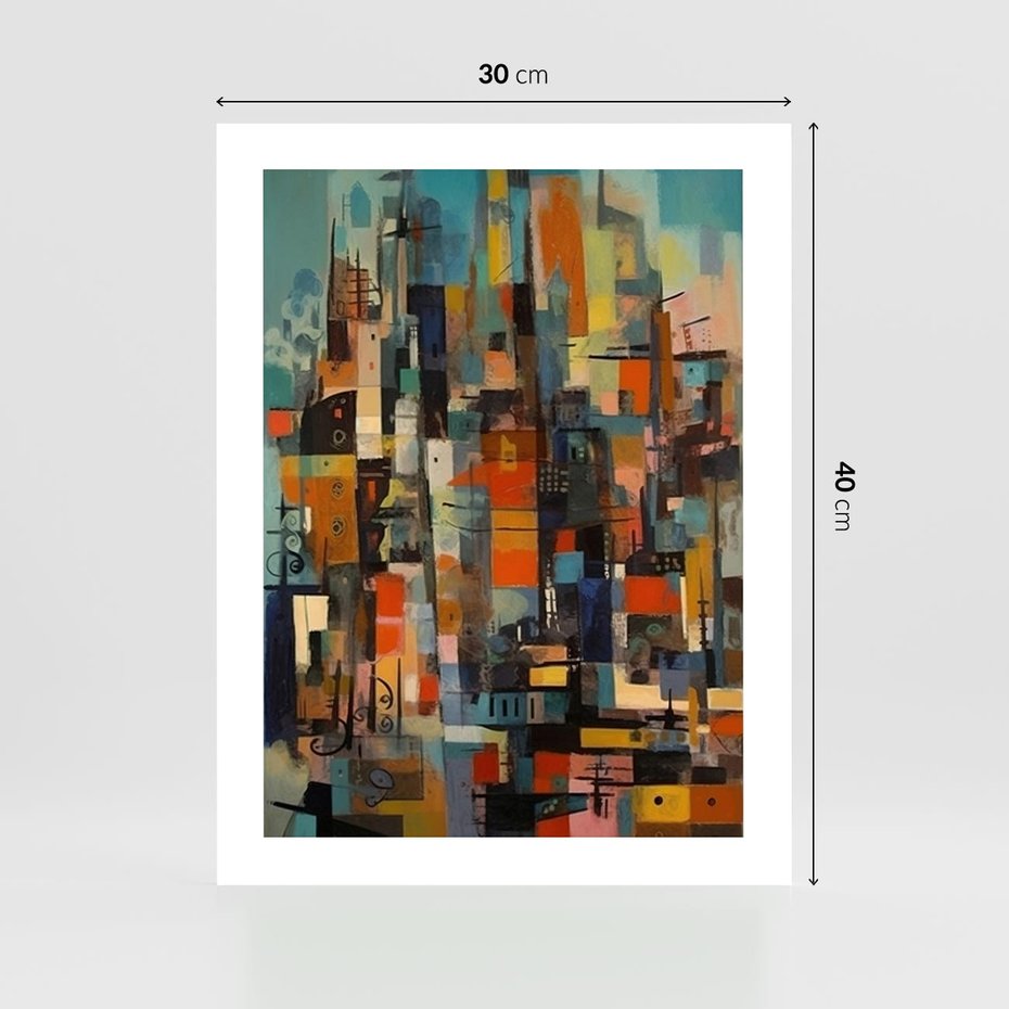 Plakat bez ramy 30x40 - Zaklęte Odbicia Nienormalności - styl mid century, nowoczesna sztuka