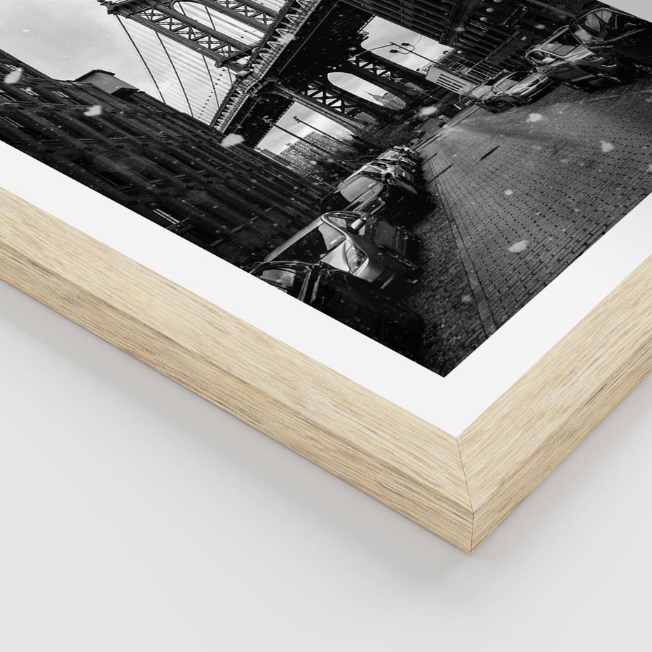 Plakat w ramie 30x40 - Ikona Miasta - Nowy Jork, most - rama drewno