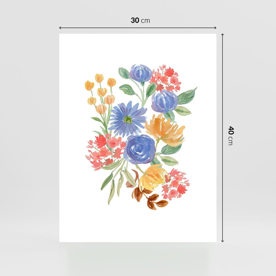 Plakat bez ramy 30x40 - Kwiatowe Światło - akwarelowe kwiaty, bukiet