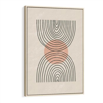 Obraz w ramie 80x120 - Nowy Rytuał - abstrakcyjna sztuka, boho kształty - rama drewno