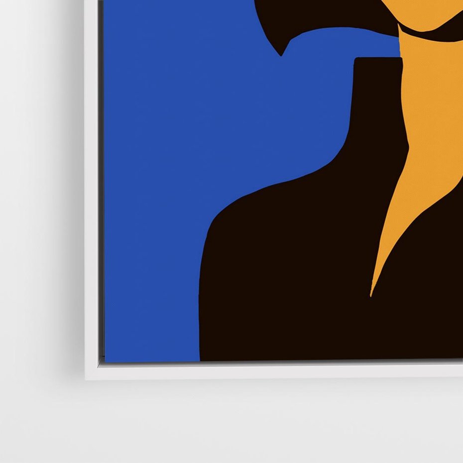 Obraz w ramie 80x80 - Energetyczne Zestawienie - sztuka nowoczesna, plakat - rama biała