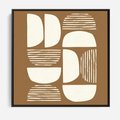 Obraz w ramie 50x50 - Wewnętrzne Spektrum - geometryczne boho kształty na brązowym, karmelowym tle - rama czarna