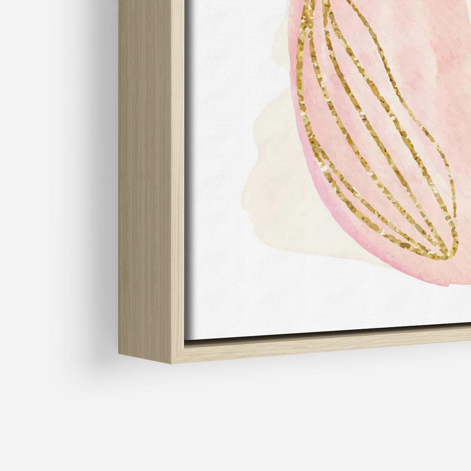 Obraz w ramie 80x80 - Impresje Przenikających Form - abstrakcyjne akwarelowe plamy, minimalizm - rama drewno