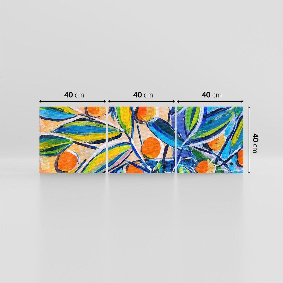 Obraz na płótnie 120x40 - Cytrusowa Abstrakcja - abstrakcja, owoce cytrusowe