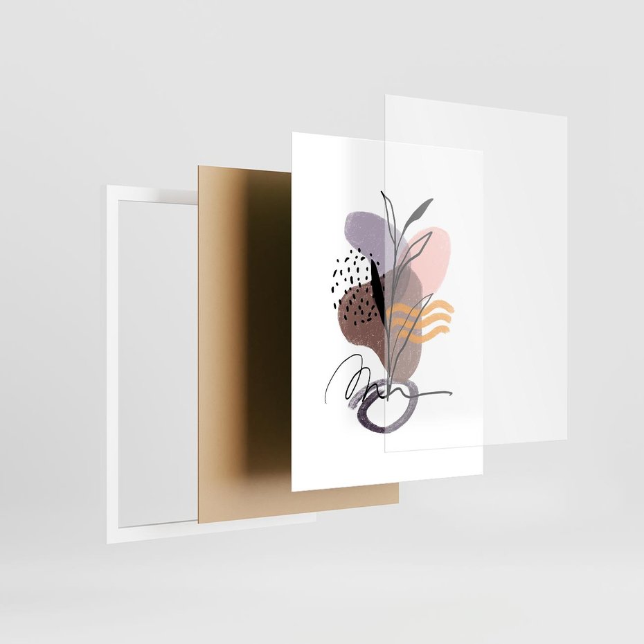 Plakat w ramie 30x40 - Bezgraniczne Impulsy - abstrakcja, sztuka nowoczesna - rama biała