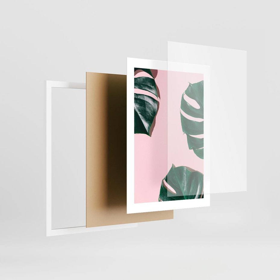 Plakat w ramie 30x40 - Siła Natury - liście, monstera - rama biała