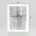 Plakat bez ramy 40x50 - Refleksje Monochromatycznych Widoków - abstrakcyjna kompozycja z czarnych kropek, minimalistyczny czarno bialy plakat