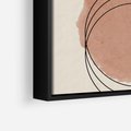 Obraz w ramie 50x50 - Migotliwe Kontury - akwarelowa plama, geometryczne szkicowane kształty - rama czarna