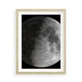 Plakat w ramie 50x70 - Kontrastowy księżyc w czerni i bieli - księżyc, czarno - rama drewno