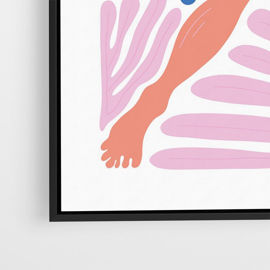 Obraz w ramie 70x100 - Opowieść Ognistych Rytów - nowoczesny kobiecy akt, graficzne kształty - rama czarna